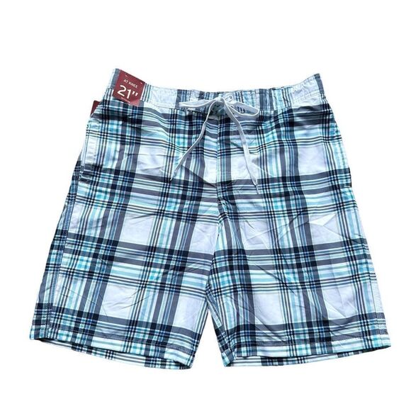🆕Merona Men’s Plaid Board Shorts Swim Trunks - Picture 1 of 10